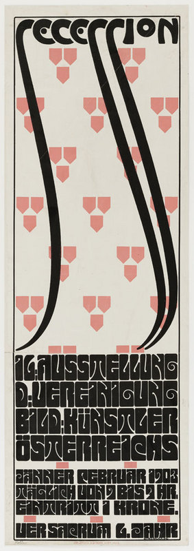 Alfred Roller, Secession XVI, 1902. Poster. Color lithograph, 95 x 32 cm. Gift of Jo Carole and Robert S. Lauder. 149.2010. The Museum of Modern Art, New York.