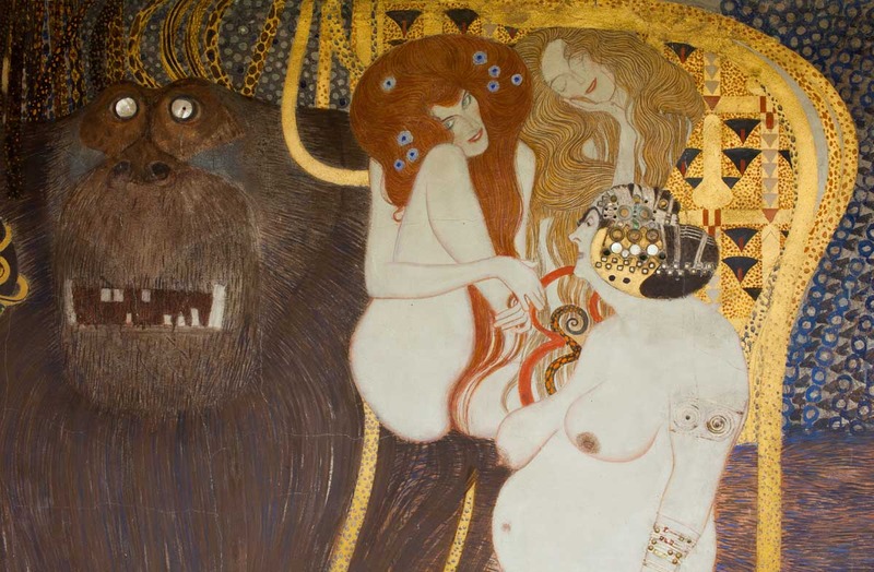 Gustav Klimt, Beethoven Frieze: This Kiss to the Whole World (Detail: Lasciviousness, Wantonness, Intemperance), 1902 (SAAL III)